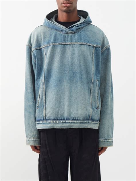 balenciaga denim hoodie.